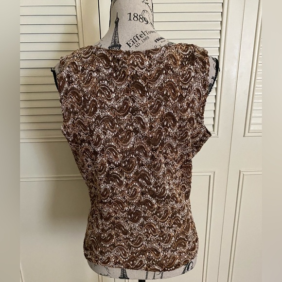 Studio 1940 brown lace tank top grommet vintage 90s Y2K - Picture 4 of 17